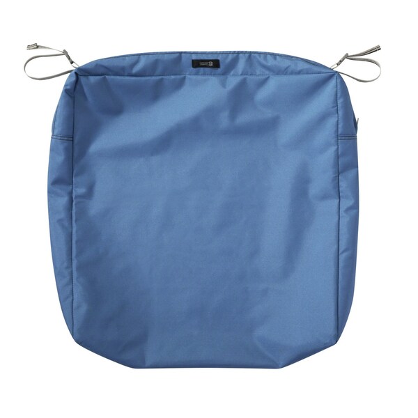Classic Accessories Ravenna Water-Resistant 23x23x5" Patio Seat Cushion Cover, Empire Blue 60-333-010501-RT - main